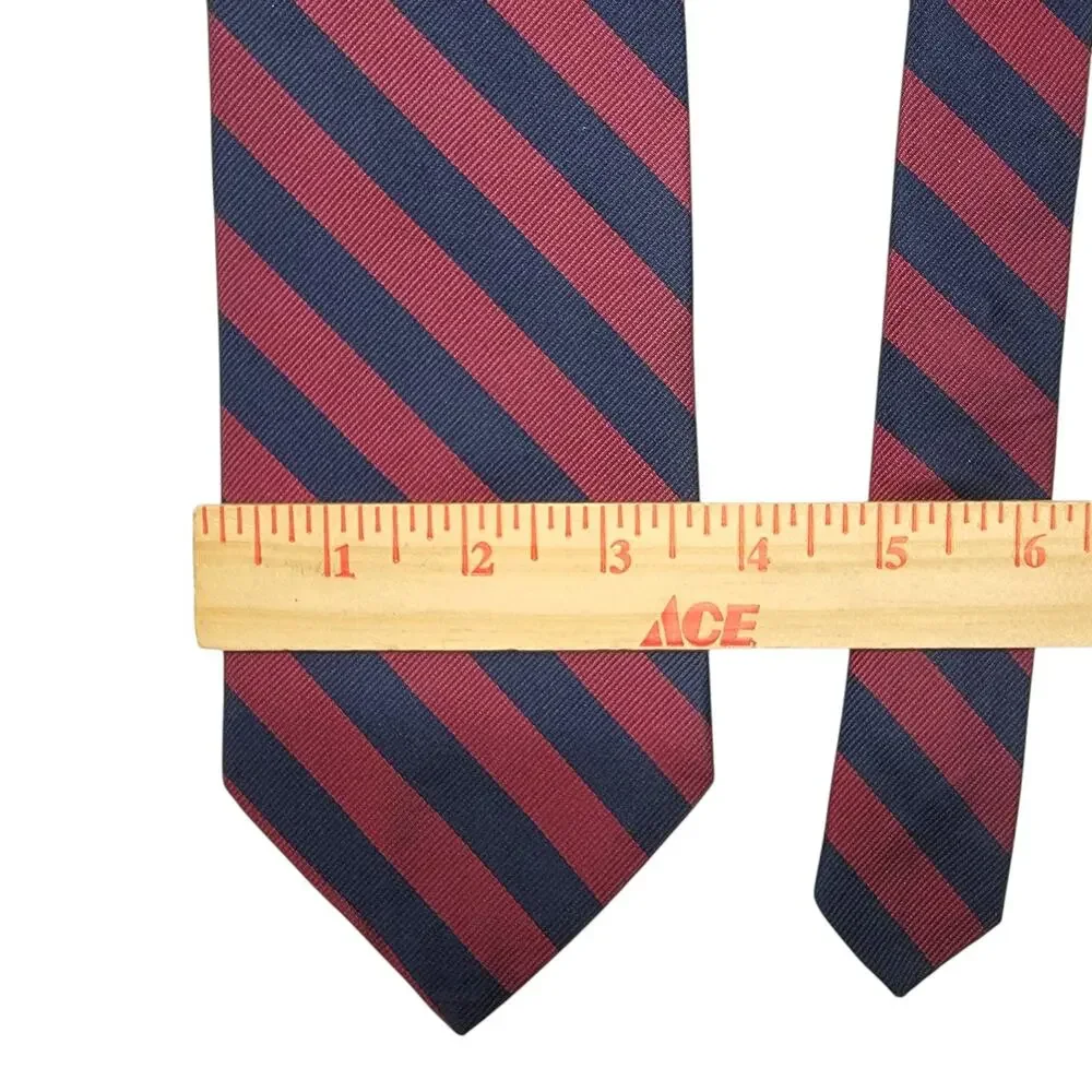 Vintage Brooks Brothers Makers Silk Tie USA Burgundy Navy Repp Stripe Vintage